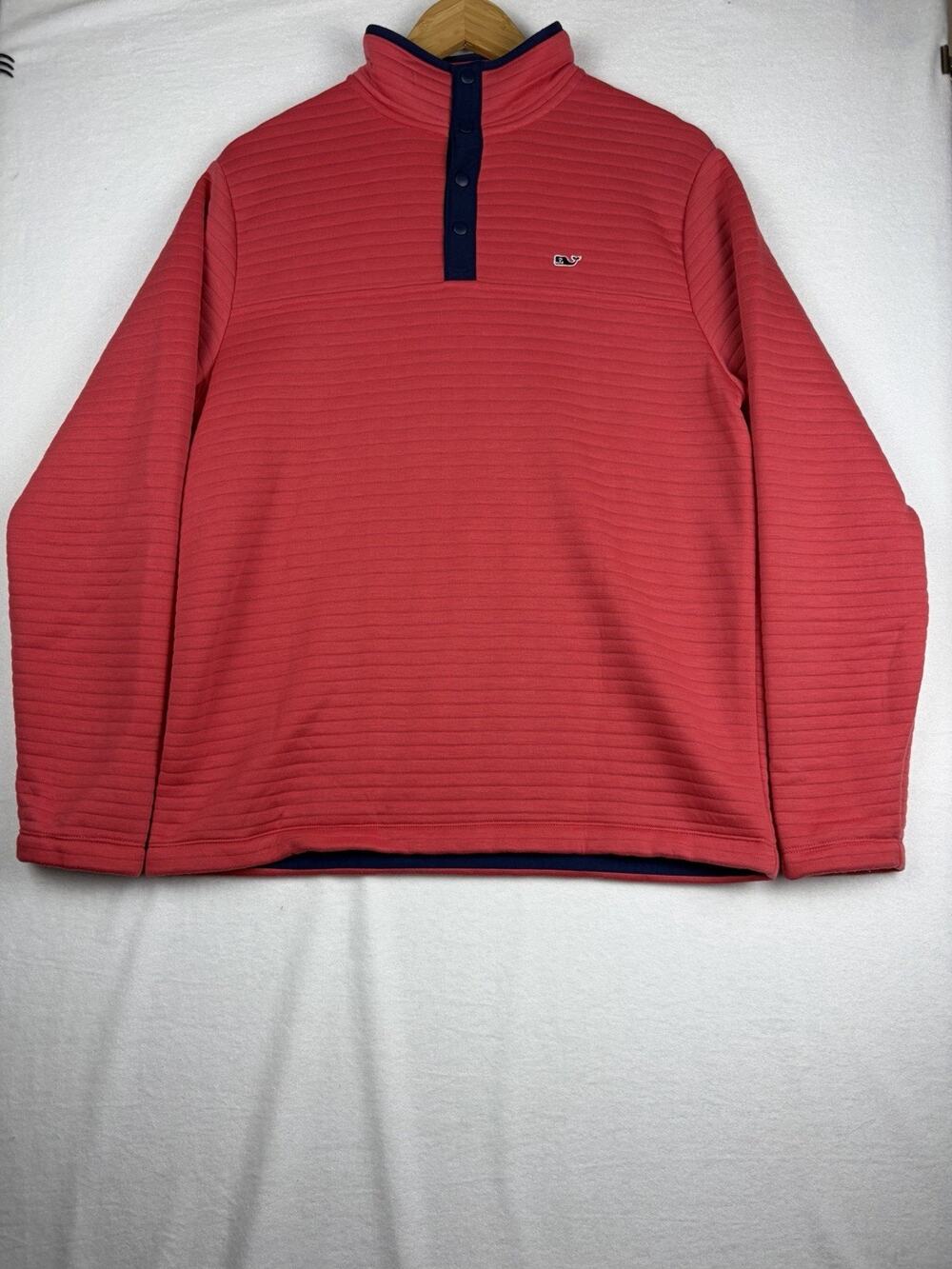 Vineyard Vines Pullover Men’s S Sailors Red Channel Quilted Snap Neck